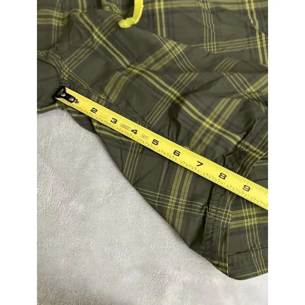 PrAna Men's Size 36 UPF 50+ Board Shorts Unlined Plaid Swim Surf Trunks Pockets